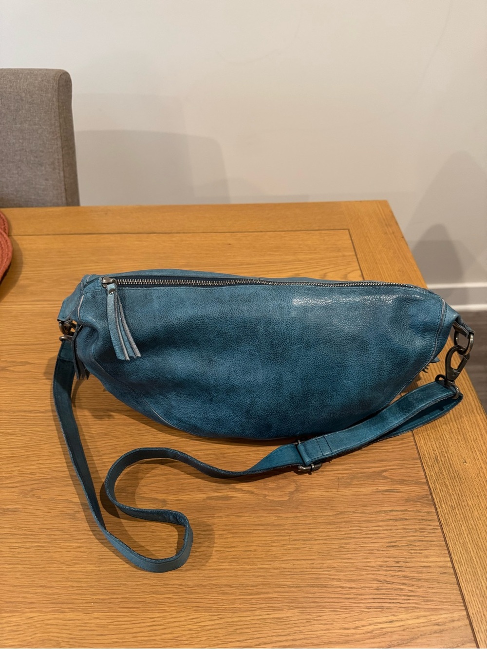 latico Teal Leather Crossbody Belt Bag